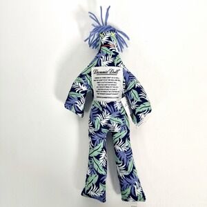 Dammit Doll Stress Relief Plush Gag Gift Blue Tropical Print Floral NEW w/ Tag